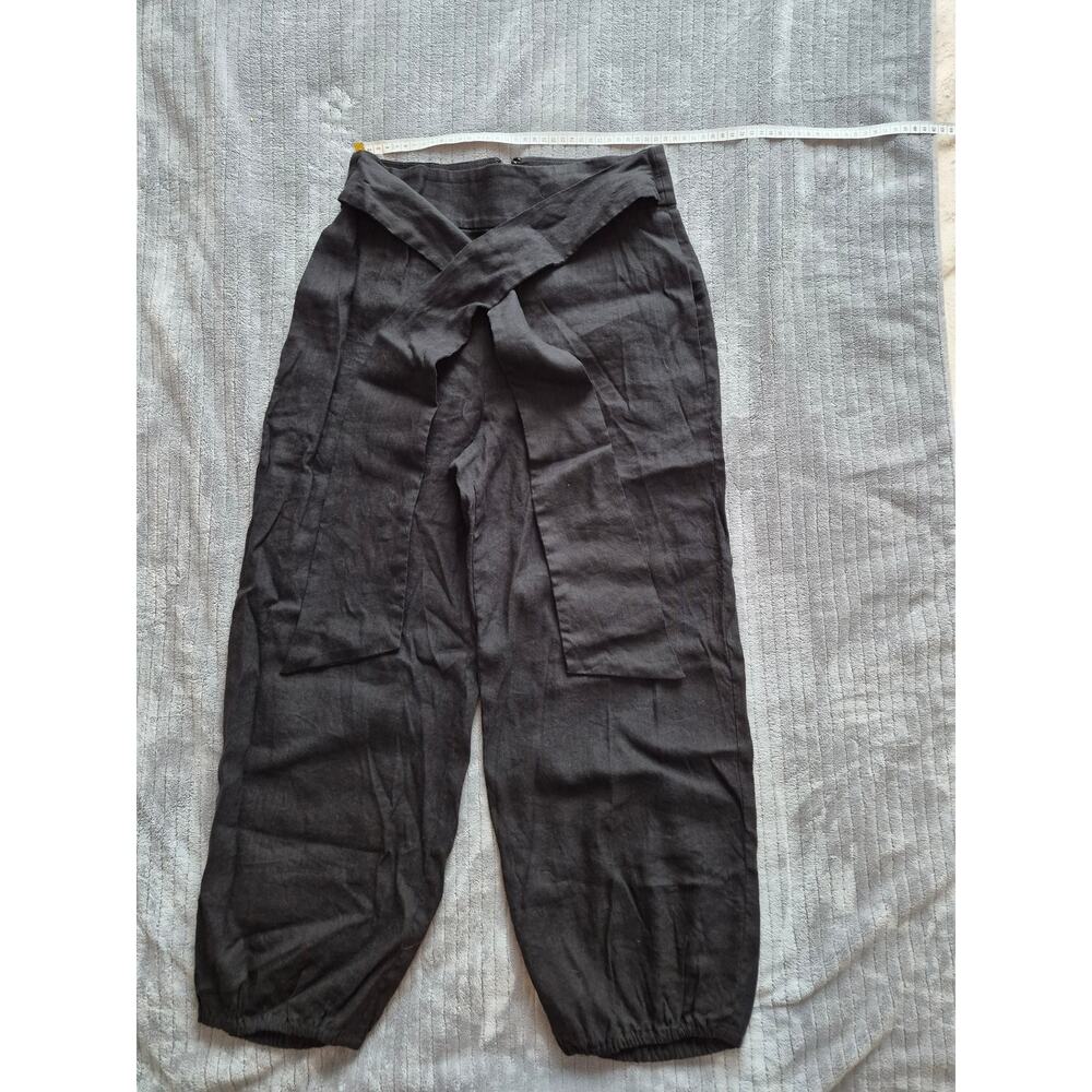 Alice + Olivia Black Dress Pants With Tie Size S. MSRP 330.00
